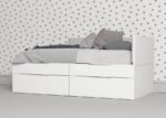 Modular bed 90 x 190 with 2 drawers base with guides + 2 stackable