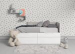 Modular bed 90 x 190 with 2 drawers base with guides + 2 stackable - Image 2