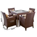 Rattan dining set, 4 chairs and a table - Image 2