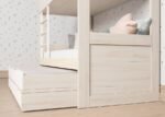 Children's bunk bed model, with sliding base and 2 drawers with wheels - Image 4