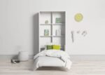 Vertical folding bed 90 x 190 with internal shelves