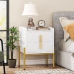 Nightstand, Modern Bedside End Sofa Table with 2 Drawers - Image 4