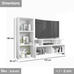 Wrenshal TV unit with 3 shelves and a side stand made of MDF wood - Image 3