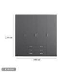 MDF wood wardrobe with melamine layer - KYN-104 - Image 3