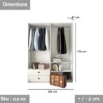 Adona wardrobe 120 * 170 Spanish MDF wood - Image 3