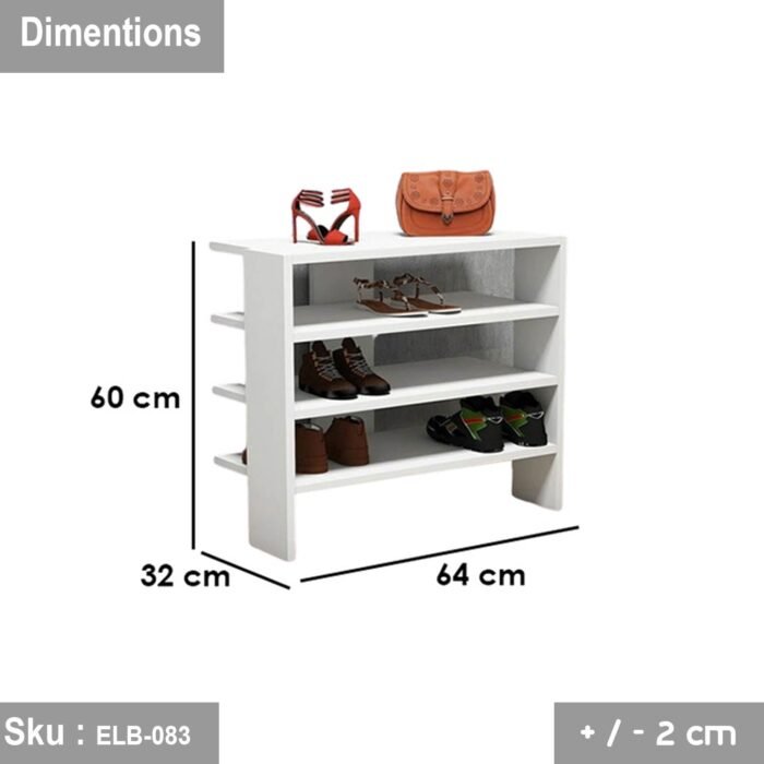 Friedbert shoe rack 60 * 64 MDF wood - Image 3