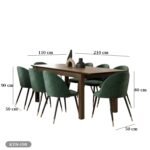 Dining table - 9 pieces of beech wood - natural countertop - KYN-198 - Image 3