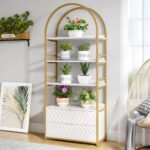 Bookshelf, 74.8? Etagere Bookcases with 2 Drawers & 4-Tier Shelves - Image 5