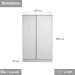 Edosia cabinet 120 * 200 MDF wood (white) - Image 3