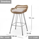 Set of 2 Brita Rattan Flat Bar Chairs - Image 3