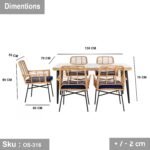 Rattan travel set for 6 persons - OS-316 - Image 3