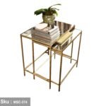 Patrika side table, iron, electrostatic paint and mirror glass - Image 2