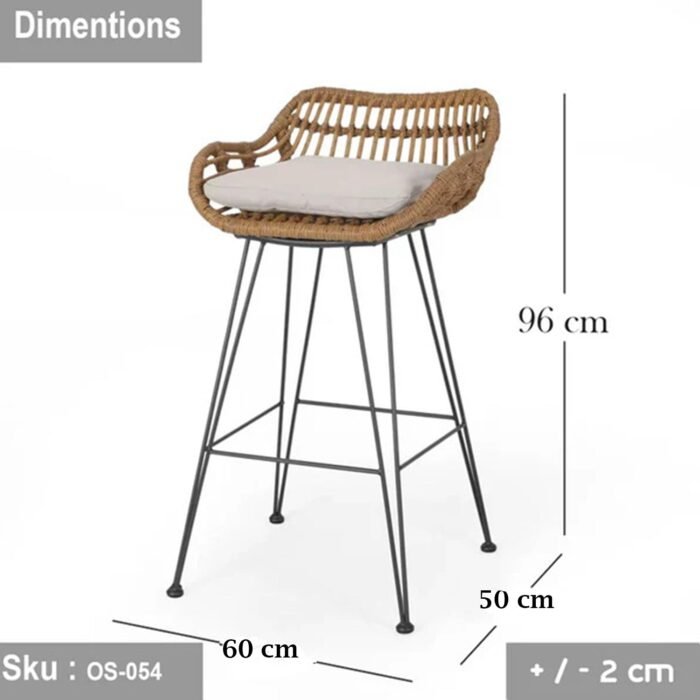 Set of 4 Brita Rattan Flat Bar Chairs - Image 3