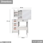 High quality MDF wood dresser with pouf - OSM-040 - Image 3
