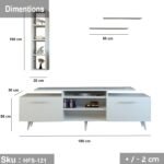 TV table with additional units made of high-quality MDF wood - HFS-121 - Image 3