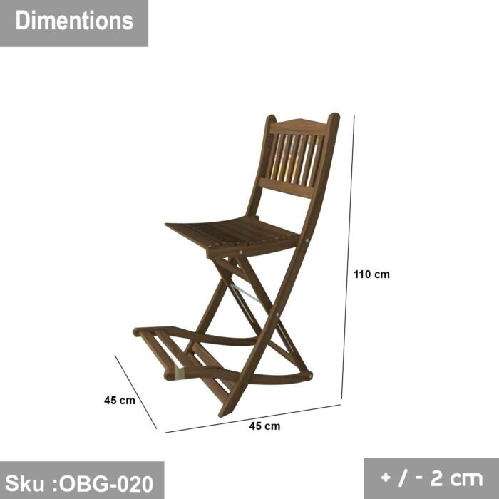 Red Beech Wood Bar Stool - OBG-020 - Image 3