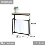 Iron and Melamine wood console - MTC-059 - Image 3