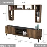TV table with additional units made of high-quality MDF wood - HFS-119 - Image 3