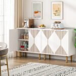 Sideboard Buffet, 58? Modern Storage Cabinet with Doors - Image 4