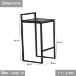 Wooden MDF and steel bar chair - OUBE-111 - Image 3