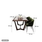 Dining table - 7 pieces of high quality beech wood - KYN-196 - Image 3