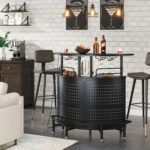 Smart Bar Unit with Led Lights, 3-Tier Liquor Bar Table - Image 4