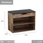 High-quality MDF wooden shoe rack - O-SRH-020 - Image 3
