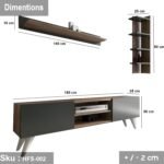 TV table with additional units made of high-quality MDF wood - HFS-002 - Image 3