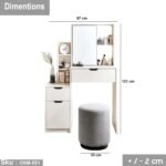 High quality MDF wood dresser with pouf - OSM-051 - Image 3