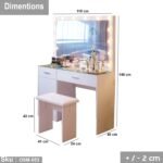 High quality MDF wood dresser with pouf - OSM-053 - Image 3