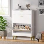 Shoe Cabinet, 16 Pairs Shoe Storage Rack with Drawers - Image 4
