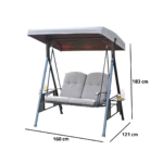 Two-seater outdoor swing, intended for relaxing in gardens or outdoor spaces - SEA-004 - Image 3