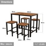 Dining set of 4 chairs and a table, steel and wood - SRS-019 - Image 3