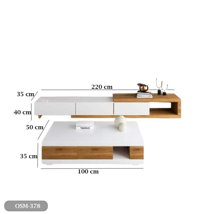 Coffee table set with TV table - high quality MDF wood - OSM-378 - Image 3