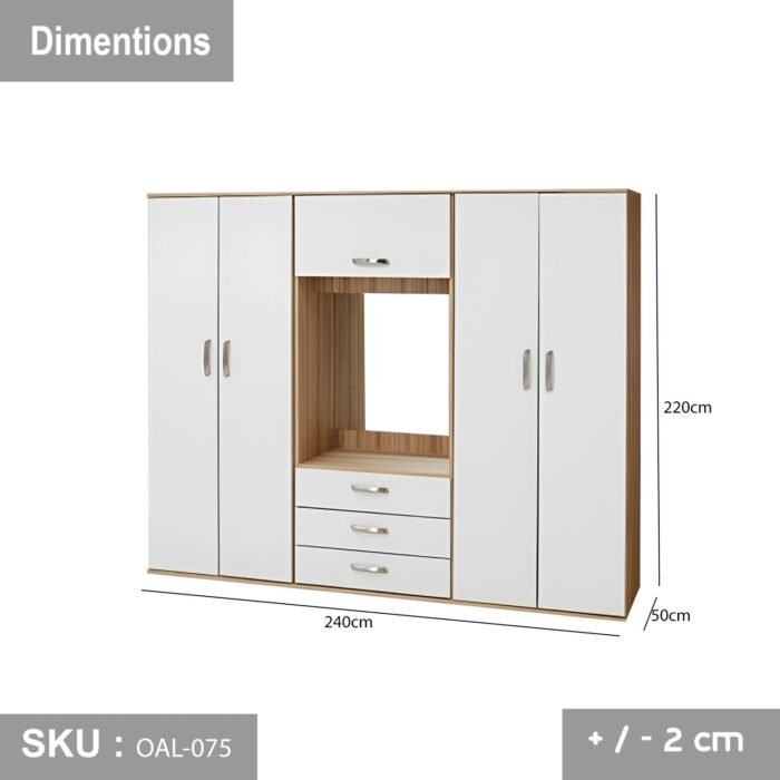 High quality MDF wood wardrobe - OAL-075 - Image 3