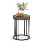 End Table, Modern Round Side Table, Small Nightstand