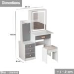 High quality MDF wood dresser with pouf - OSM-036 - Image 3