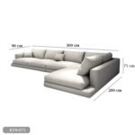 Beech wood corner with linen or velvet fabric - KYN-073 - Image 3
