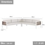 L-shaped aluminum corner for 6 peopand a tab- OS-327 - Image 3