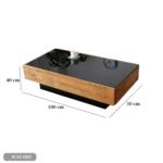 Coffee table - high quality MDF wood and glass top - WAF-089 - Image 3