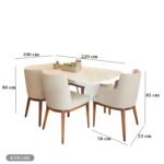 Dining table - 9 pieces of beech wood - natural countertop - KYN-188 - Image 3