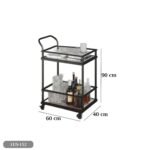 Metal trolley and transparent glass - LUS-152 - Image 3