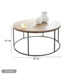 Wooden MDF and metal coffee table - WAF-025 - Image 3