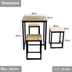 Dining set of 4 chairs and a table, steel and wood - SRS-016 - Image 3