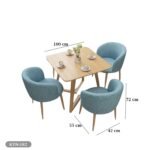 Dining table - 5 pieces of beech wood - natural countertop - KYN-182 - Image 3