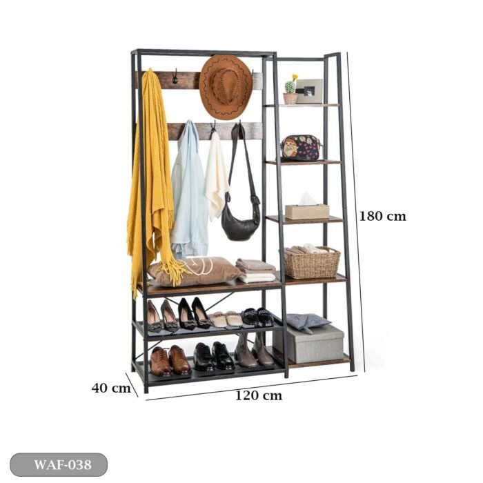 Wooden MDF and metal shoe rack - WAF-038 - Image 3