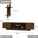 TV table with additional units made of high-quality MDF wood - HFS-007 - Image 3