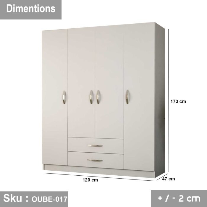 High quality MDF wood wardrobe - OUBE-017 - Image 3