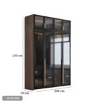 MDF wood wardrobe with melamine layer - KYN-106 - Image 3