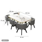 Dining table - 7 pieces of high quality beech wood - KYN-171 - Image 3